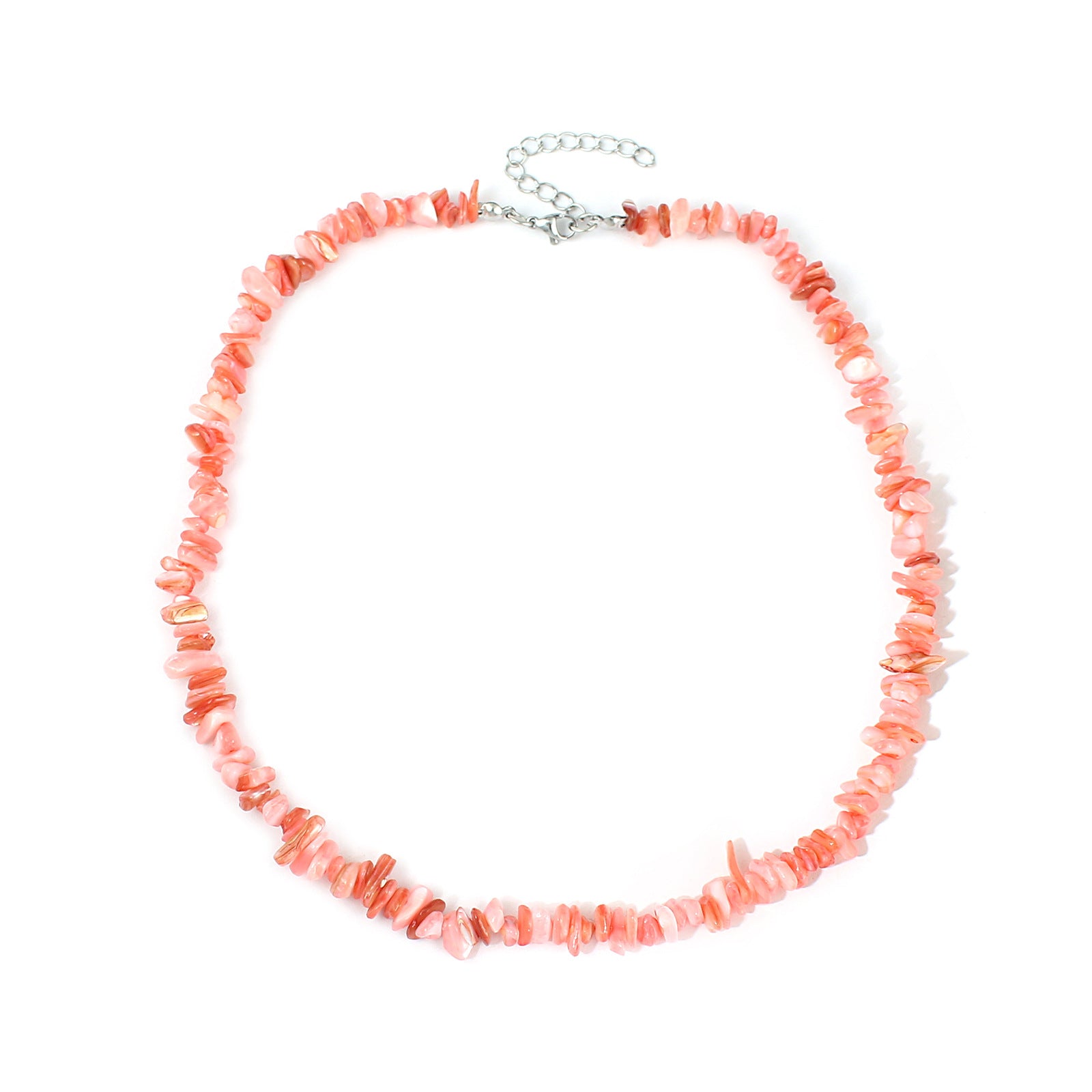 Wholesale Summer vacation new colorful irregular natural shell handmade beaded necklace